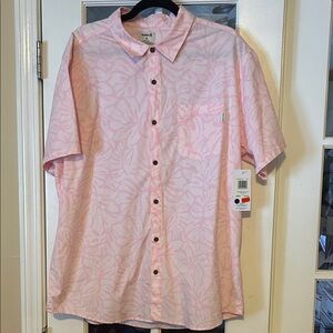 Hurley Men's Pink Floral Short Sleeve Shirt Xl Valentine’s Gift